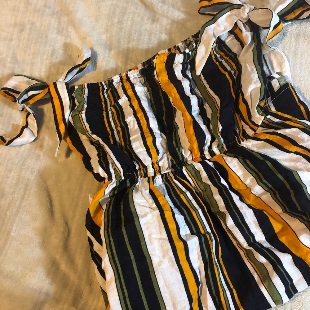 Striped midthigh length dress